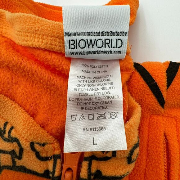 DUMB & DUMBER LARGE Orange Tuxedo Union Suit One Piece fleece Pajamas Lounge PJs - Picture 5 of 6